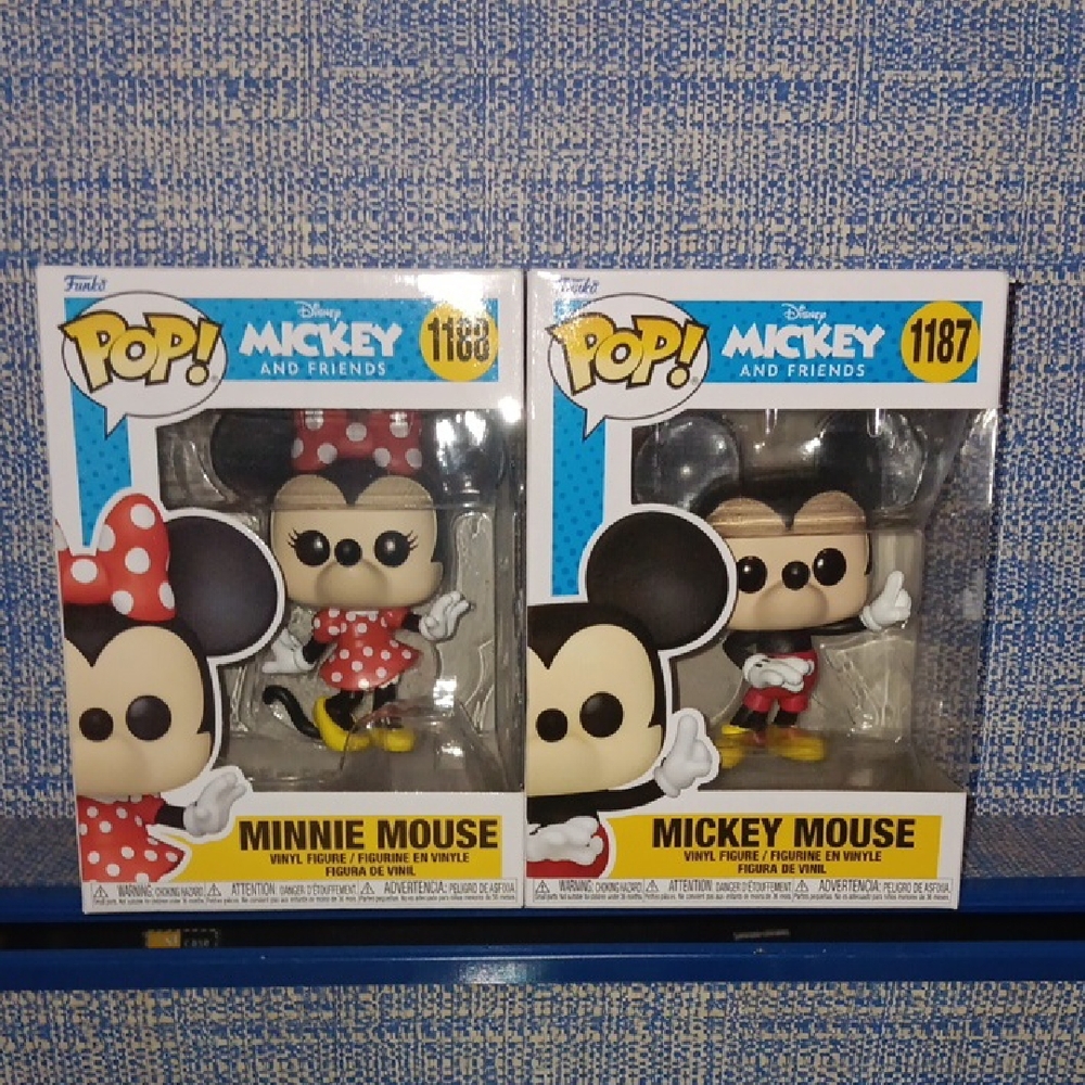 Funko Mickey and Minnie Mouse Figures - Red, Black, White